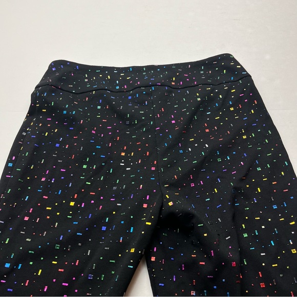 Joseph Ribkoff Confetti Pant Womens Size 8 Black Multicolored Pull-On Stretch - Picture 13 of 14